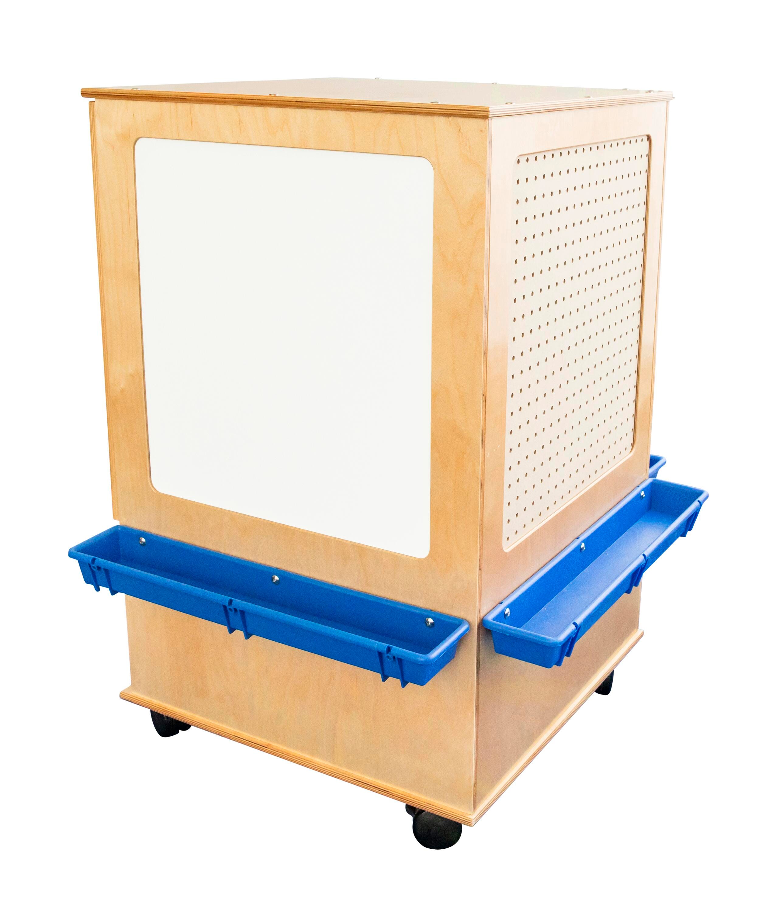 Childcraft Mobile Learn and Store Activity Station, Four-Sided Art Easel, 25-1/2 x 25-1/2 x 42 Inches 2041370